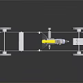 Industrial Mechanical Equipment With Metal Frame Wheels And Yellow Component