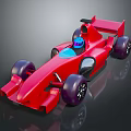 Red F1 Style Racing Car With Streamlined Design Purple Wheels And Driver Cockpit