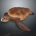 Brown Sea Turtle With Detailed Textured Shell And Lifelike Natural Appearance