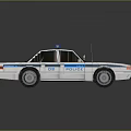 White Police Car Toy Model With Red Blue Lights And POLICE Lettering