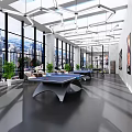 Modern Fitness Gym Interior With Equipment Workout Posters And Floor Marks
