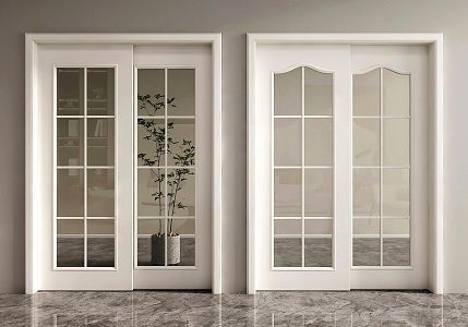 Cream wind sliding door glass sliding door glass door sliding door kitchen door kitchen sliding door 3d model