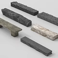 Multiple Stone Benches Featuring Varied Textures And Natural Surface Designs For 3d model