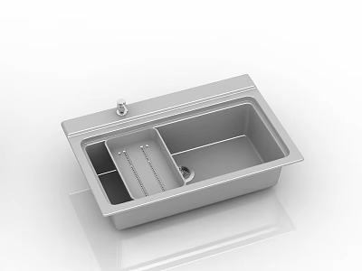 Stainless Steel Double Bowl Kitchen Sink With Modern Design And Durable Construction 3d model