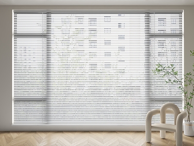 Modern Venetian Blinds Home Silent Blinds Cream Blinds Floor-to-Floor Windows 3d model