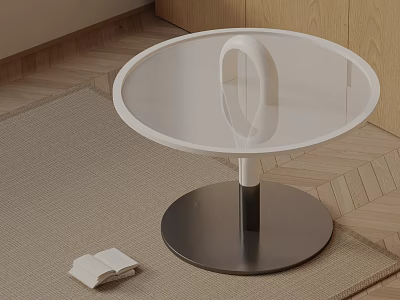 Modern Minimalist Side Table With Transparent Glass Top And Unique Ring Shaped Stand 3d model