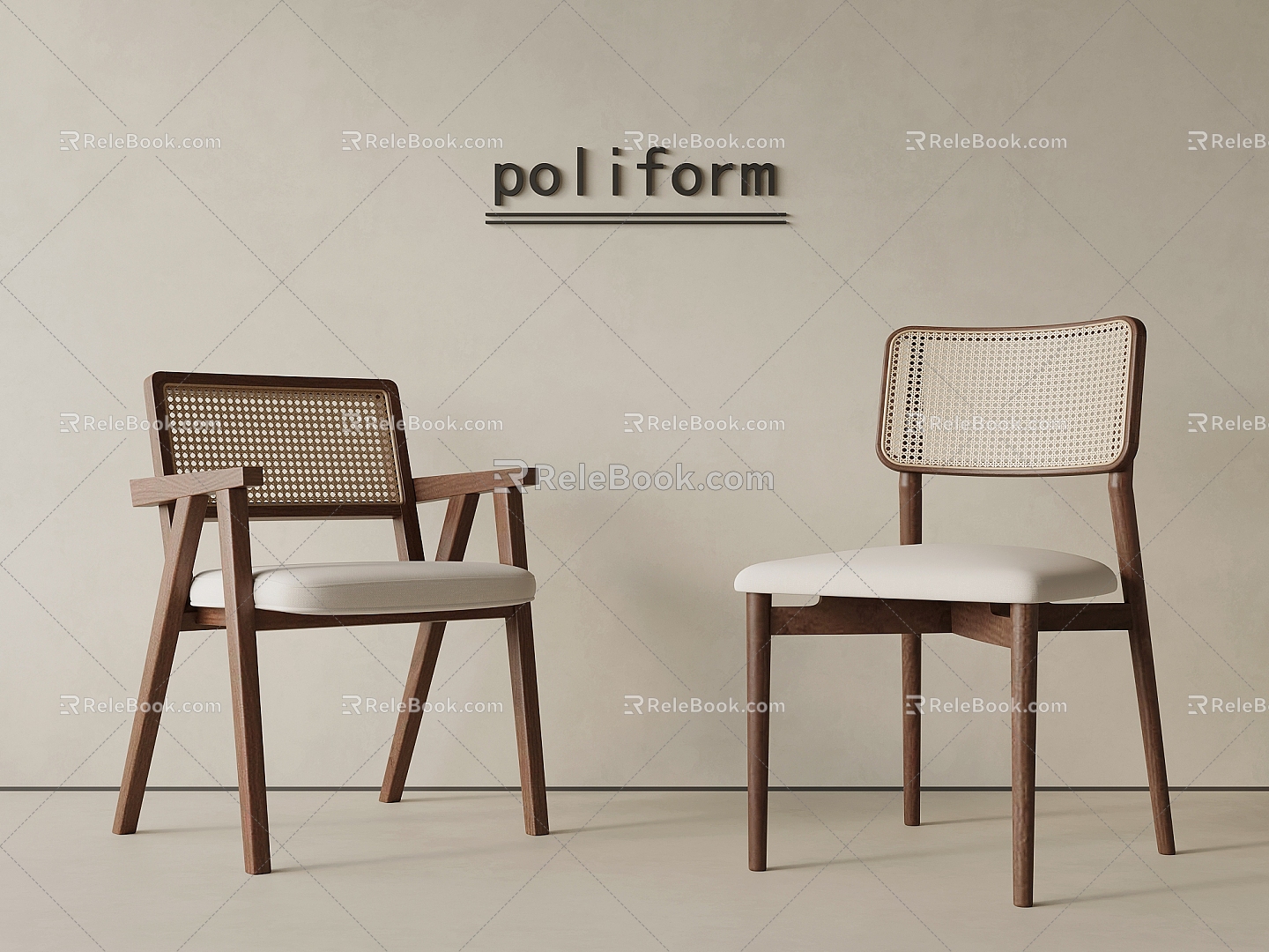 Middle Style Dining Chair Chair Writing Chair Single Chair 3d model