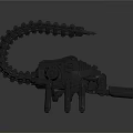 Mechanical Scorpion Robot With Metallic Body Long Tail And Sharp Claws 3d model