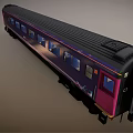 Modern Purple Pink Passenger Train With Stylish Windows And Exterior Design