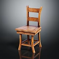 Wooden Dining Chair With Solid Backrest And Simple Natural Wood Design