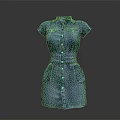 Stylish Short Sleeved Denim Dress With Front Button Closure And Fitted Waist