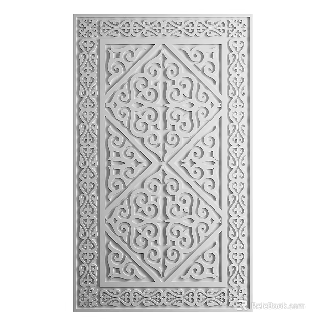 Ornate Carved Wall Decor For Home Interior With Intricate Symmetrical Patterns 3d model 