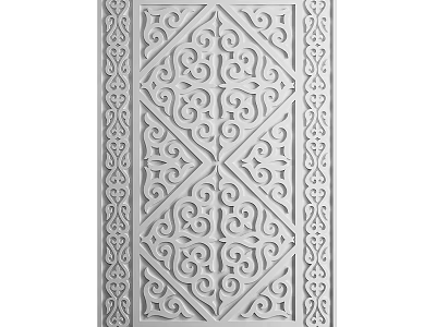 Ornate Carved Wall Decor For Home Interior With Intricate Symmetrical Patterns 3d model