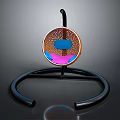 Modern Stool Furniture With Circular Seat Brown Blue Pink Colors And Black Ring Frame