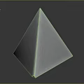 Illuminated White Pyramid Decor With Purple Edge Light And Reflective Base On Black Background