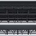 Industrial Metal Ceiling Framework With Grid Structure And Suspended Support Beams 3d model
