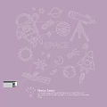 Creative Space Theme Neon Lamp Set With Astronaut Planets Rocket And Stars