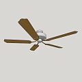 Ceiling Fan With Five Wooden Blades And White Base For Indoor Home Use