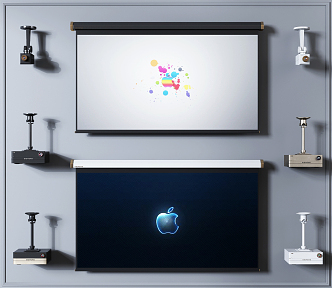 Modern projector screen combination 3d model