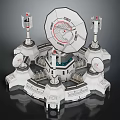 Futuristic Smart Machine Base with Large Satellite Dishes Tall Towers Central Circular Structure and Walkways