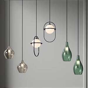 Chandelier Fashion Glass Small Chandelier Combination Simple Bedside Chandelier Reception Chandelier Bar Chandelier Restaurant Chandelier 3d model