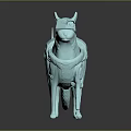 Light Blue 3D Dog Model With Mechanical Armor And Goggle Design