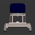 Adjustable Medical Transport Bed with Blue Mattress Pink Frame and Wheels for Hospital Patient Use