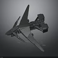 Futuristic Spacecraft 3D Model With Sharp Nose And Wing Structure For Space Exploration