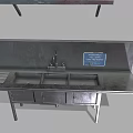 Stainless Steel Commercial Kitchen Equipment for Food Preparation with Sink Counter and Range Hood