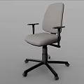 Gray Office Chair With Black Base Ergonomic Armrests And Swivel Casters