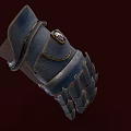 Leather Glove With Metal Badge Stitched Details And Spiked Finger Design