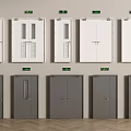 Various White and Grey Double Doors with Different Panel Designs for Home Interior 3d model