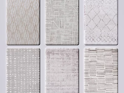 Stylish Square Rugs With Various Modern Geometric Patterns For Home Decor 3d model