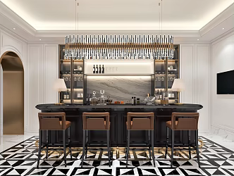 Villa Water Bar Area Bar Counter 3d model