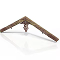 Ornamental Architectural Wooden Carved Triangular Bracket Decorative Element