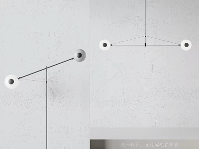 Modern Minimalist Chandelier with Geometric Metal Frame and Round Light Fixtures 3d model
