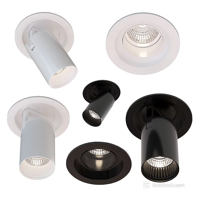 Downlights And Spotlights White And Black Recessed Design Home Lighting Fixtures 3d model 