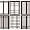 Japanese-style sliding door 3d model