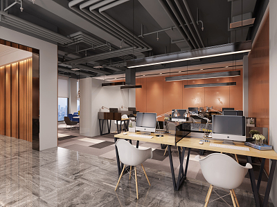 Public office area 3d model