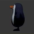 Cute Cartoon 3D Penguin Character Standing With Open Arms And Orange Beak