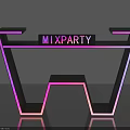 Colorful W Shaped Neon Light Commercial Equipment With MIXPARTY Sign And Bright Lights For Events
