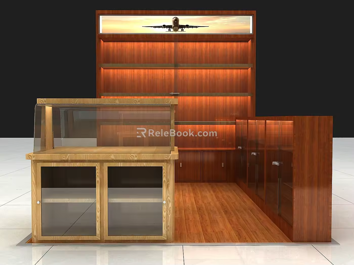 Airport Monopoly Booth at Shopping Mall Counter 3d model