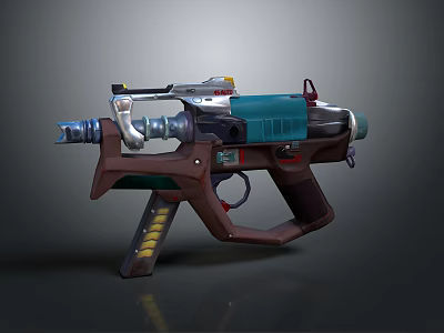 Futuristic Sci Fi Weapon With Blue And Brown Mechanical Design And Advanced Structure 3d model