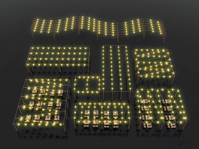 Decorative Outdoor String Lights Various Shapes Warm Glow For Patio Party Decoration 3d model