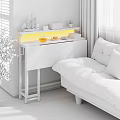 Cozy Living Room with Wooden Sideboard Warm Lighting Beige Sofa and Green Plant