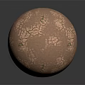 Brown Ornamental Sphere With Cracked Textured Surface On Dark Background 3d model
