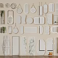 Assorted Decorative Mirrors in Various Shapes for Modern Wall Decoration 3d model