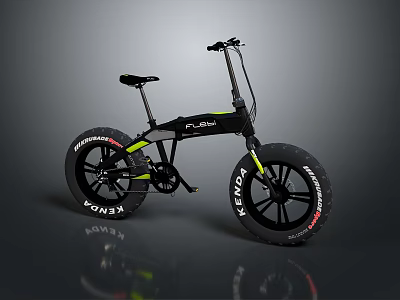 Modern Black Bicycle Featuring Fat Tires Yellow Accents And Stylish Design 3d model