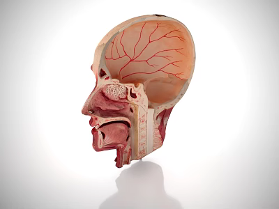 Medical Device Human Head Anatomy Model With Detailed Internal Structures For Medical Education And Training 3d model