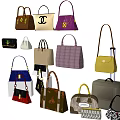 Stylish Assorted Handbags and Suitcases Featuring Colorful Patterns and Design Details